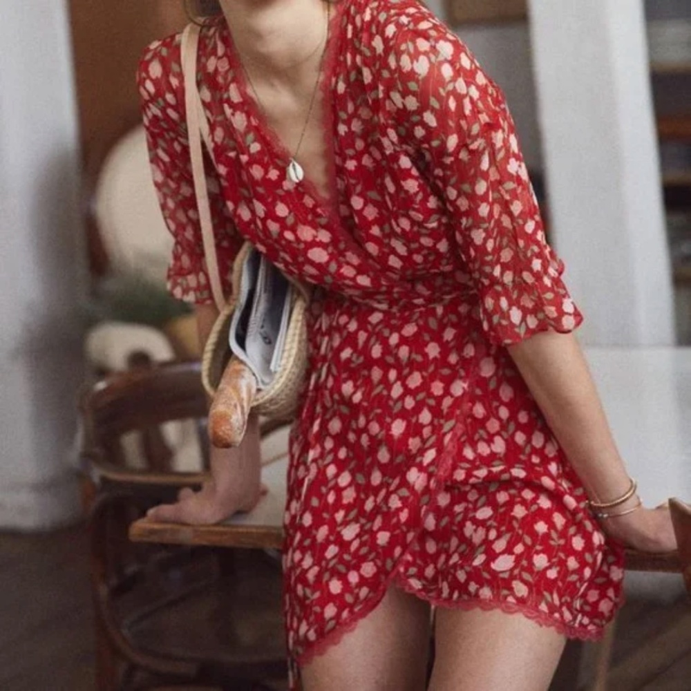 The Kooples Rosa Rosa Floral Print Wrap Dress